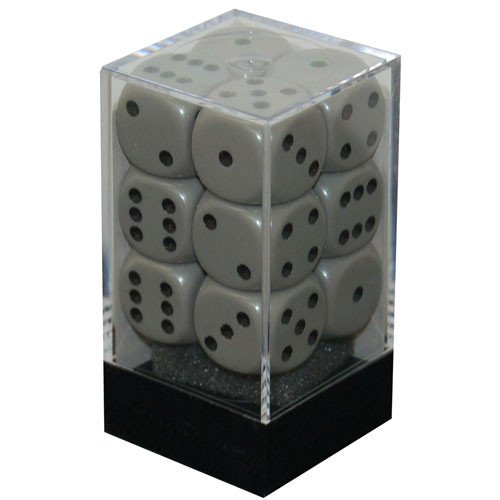Chessex 16mm d6 Set: Opaque - Grey w/Black