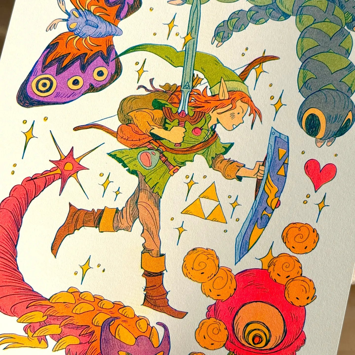 Legend of Zelda: A Link to the Past Riso Print - Natalie Andrewson