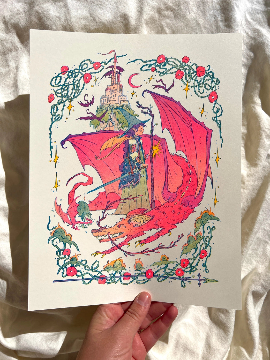 Dragon Witch Riso Print - Natalie Andrewson