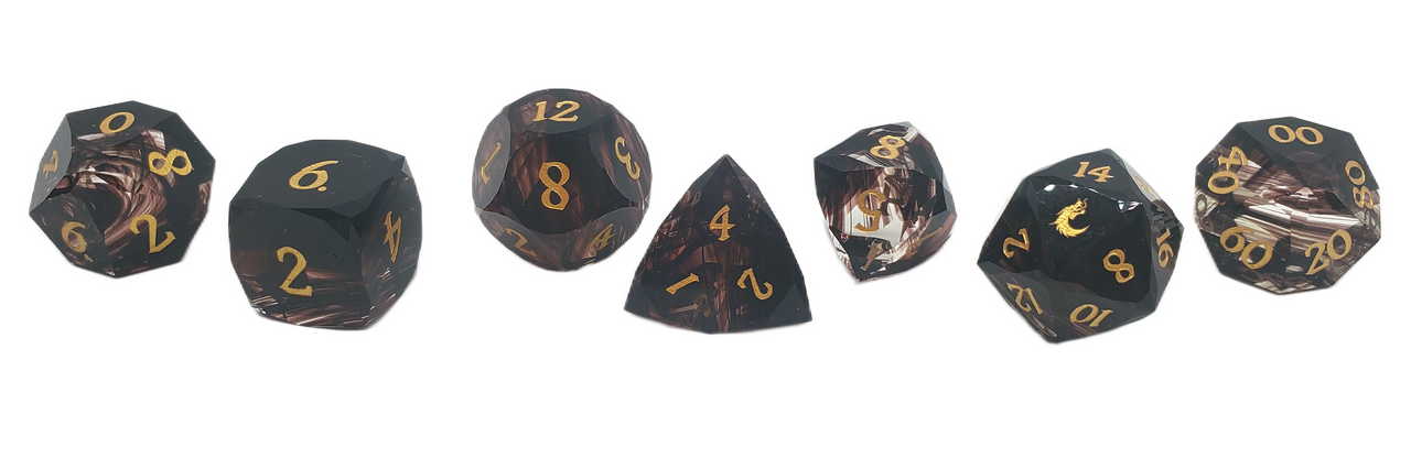 Old School Dice: Gemstone 7-Piece Set -Nightfall Aurora