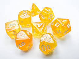 Chessex Borealis Canary /white Polyhedral 7-die set