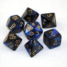Gemini Black-Blue/Gold Polyhedral 7-Die Set