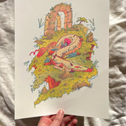 The Book Dragon Riso Print - Natalie Andrewson