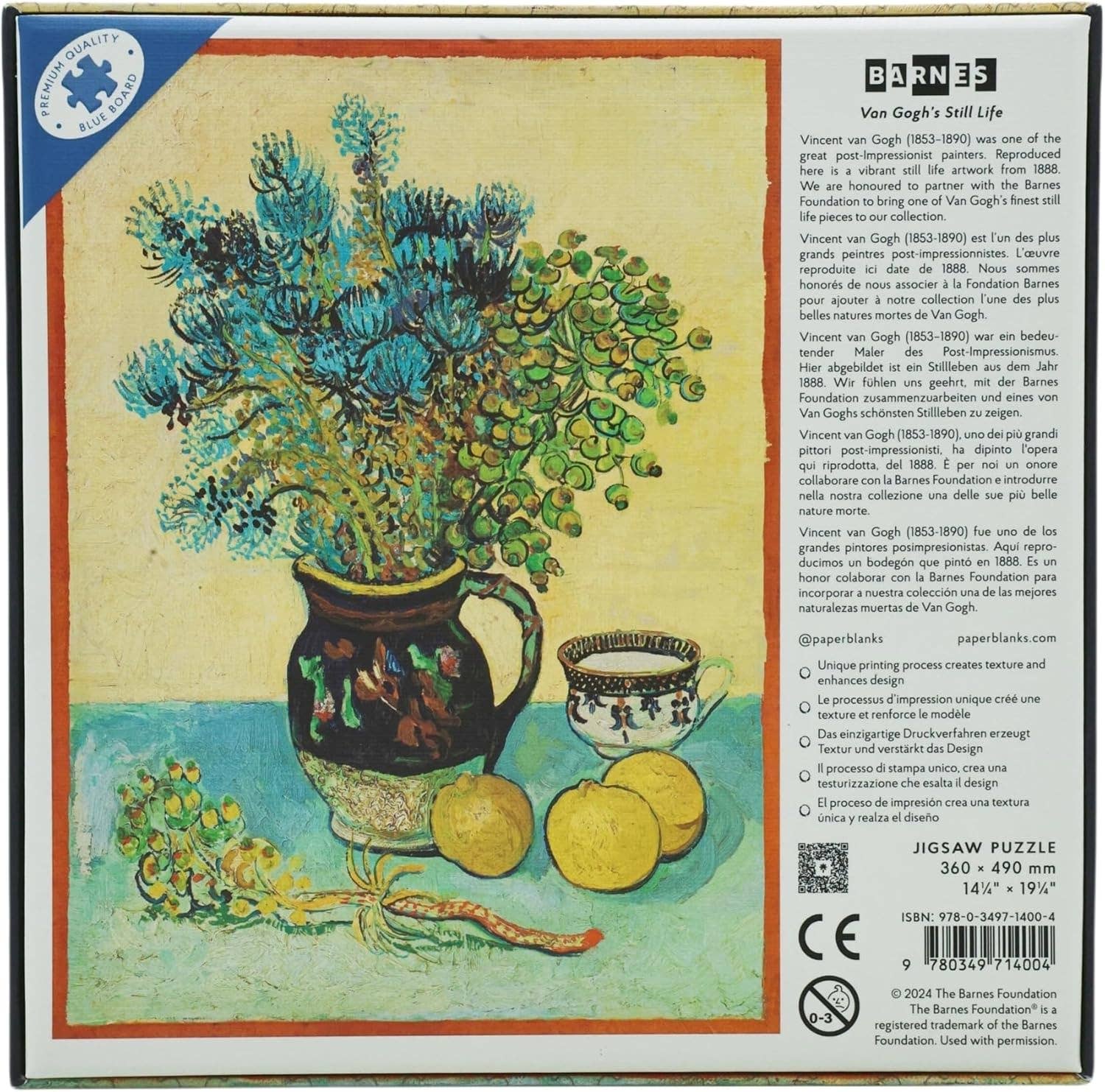 Paperblanks Van Gogh's Still Life 500 Piece Puzzle