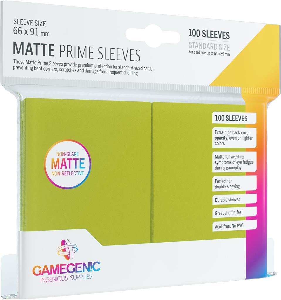 Gamegenic MATTE Prime Sleeves: Lime (100)