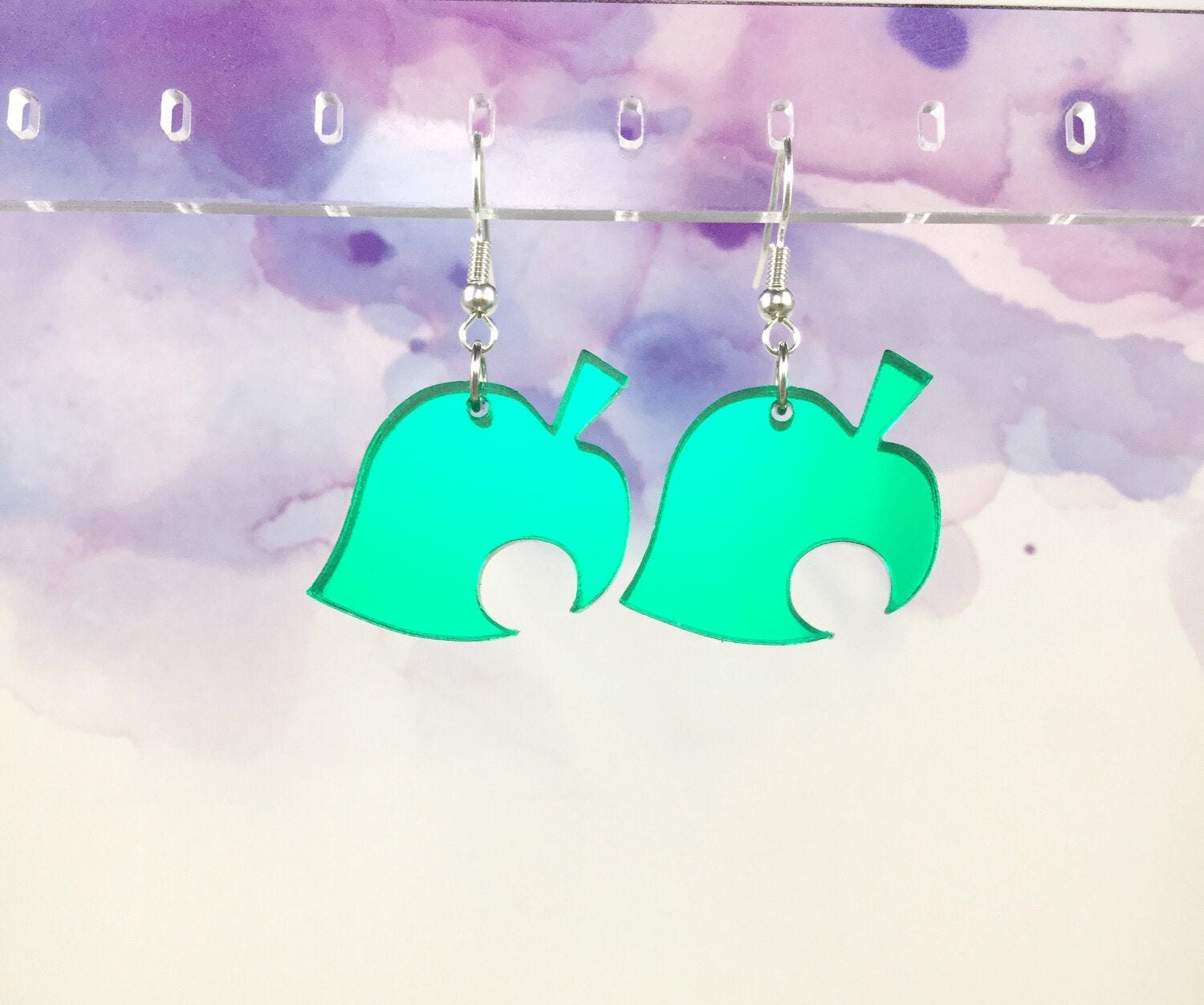 Furniture Leaf Earrings - Transluscent Green