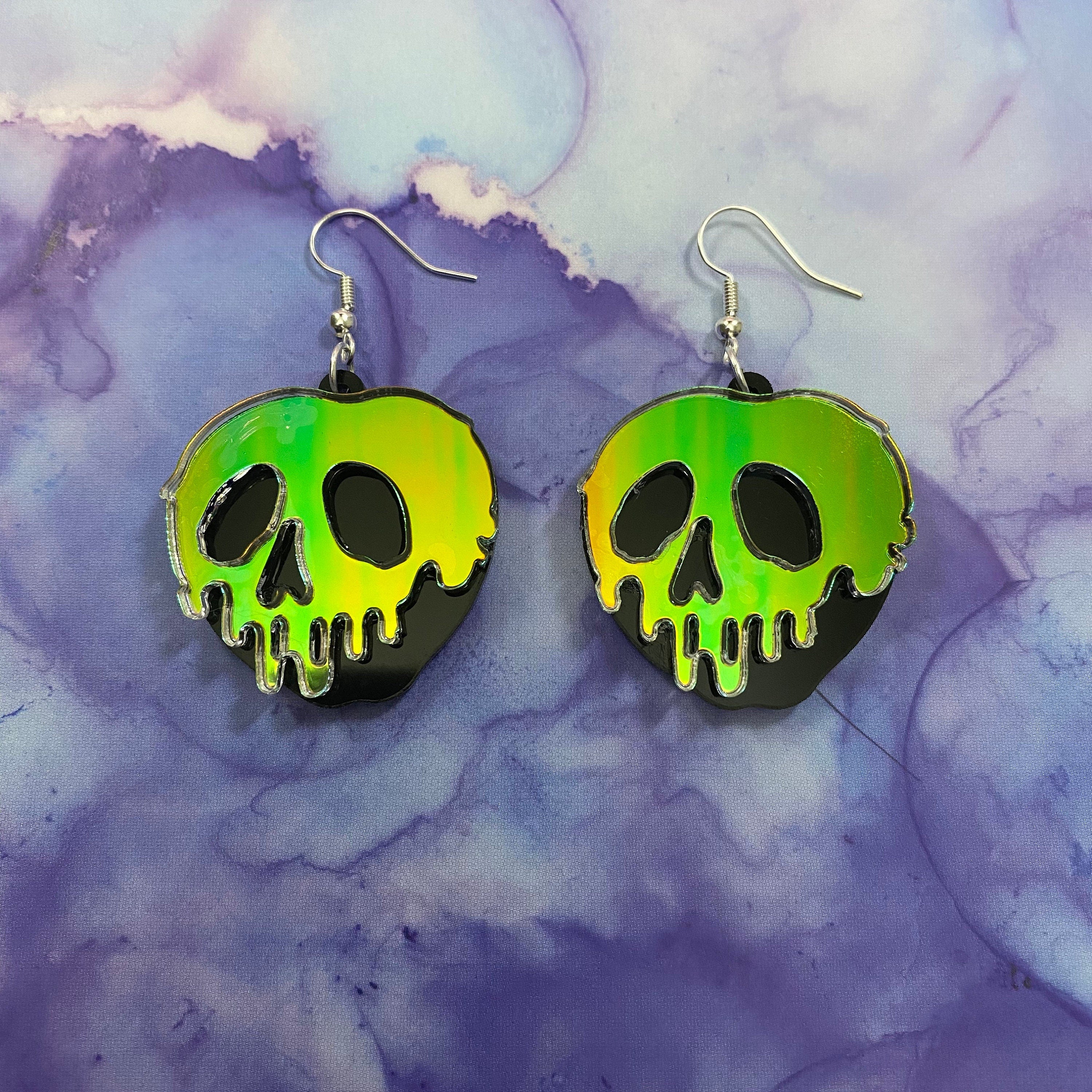 Poison Apple Dangle Earrings - Red