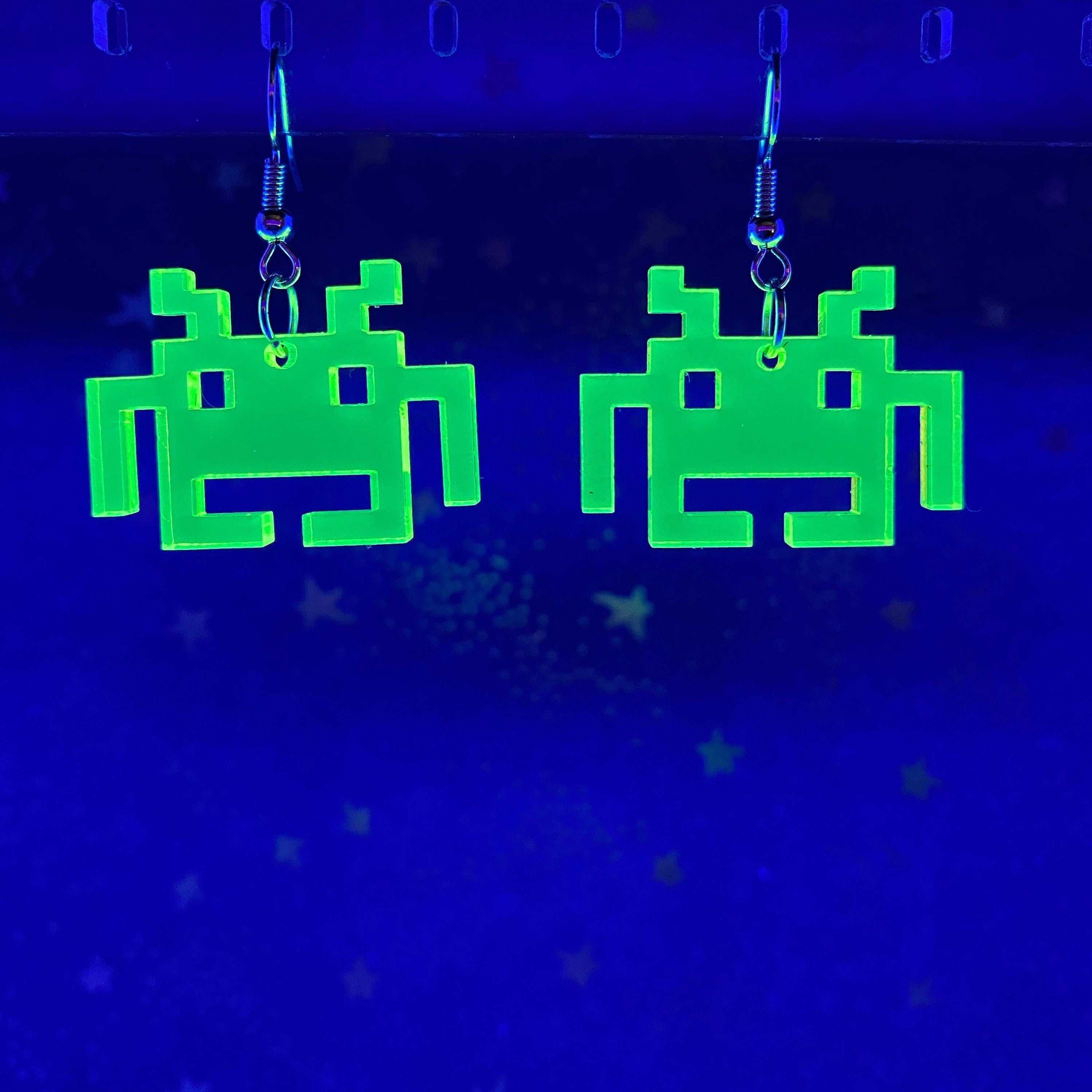 Space Invader Dangle Earrings