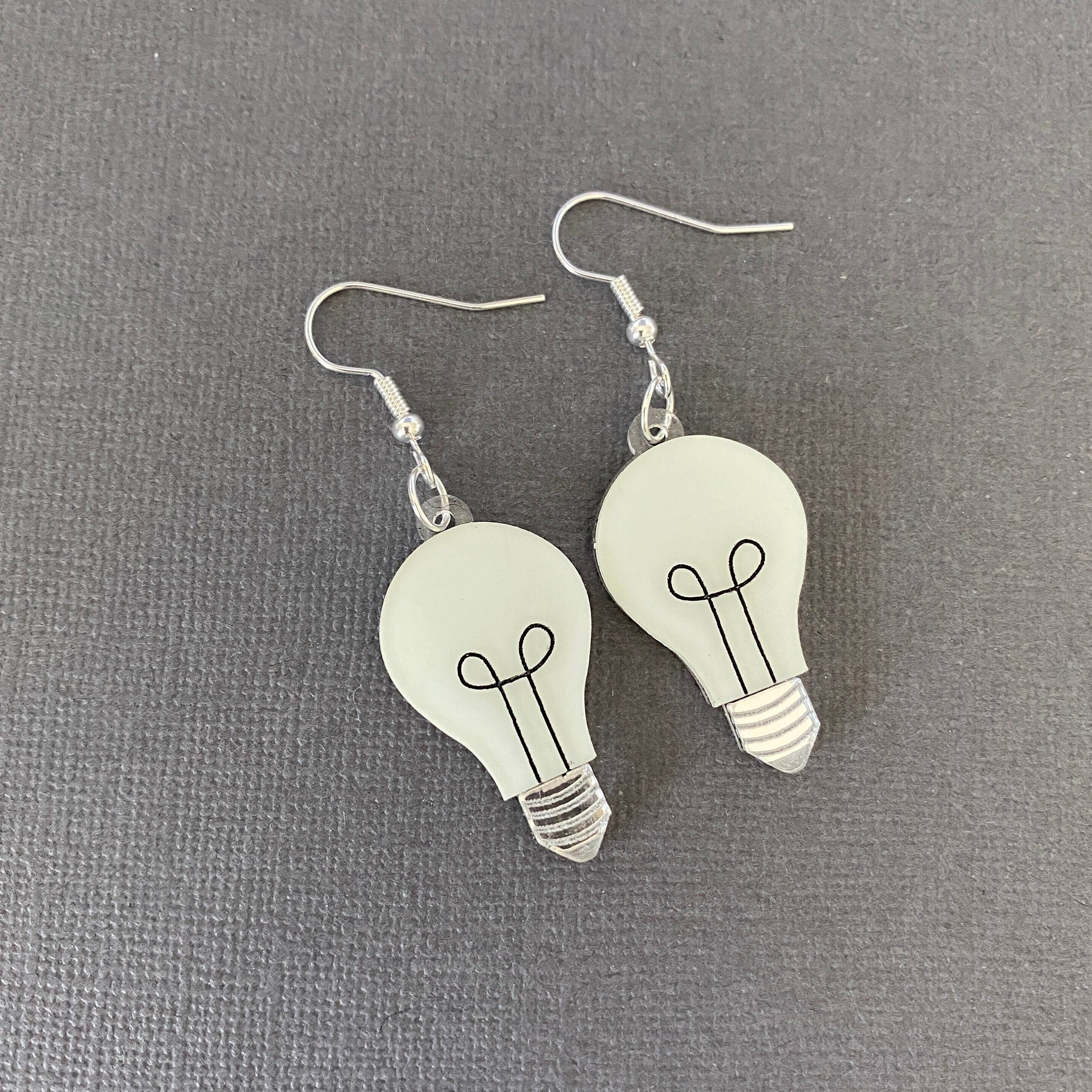 Glow In the Dark Light Bulb Dangle Earrings