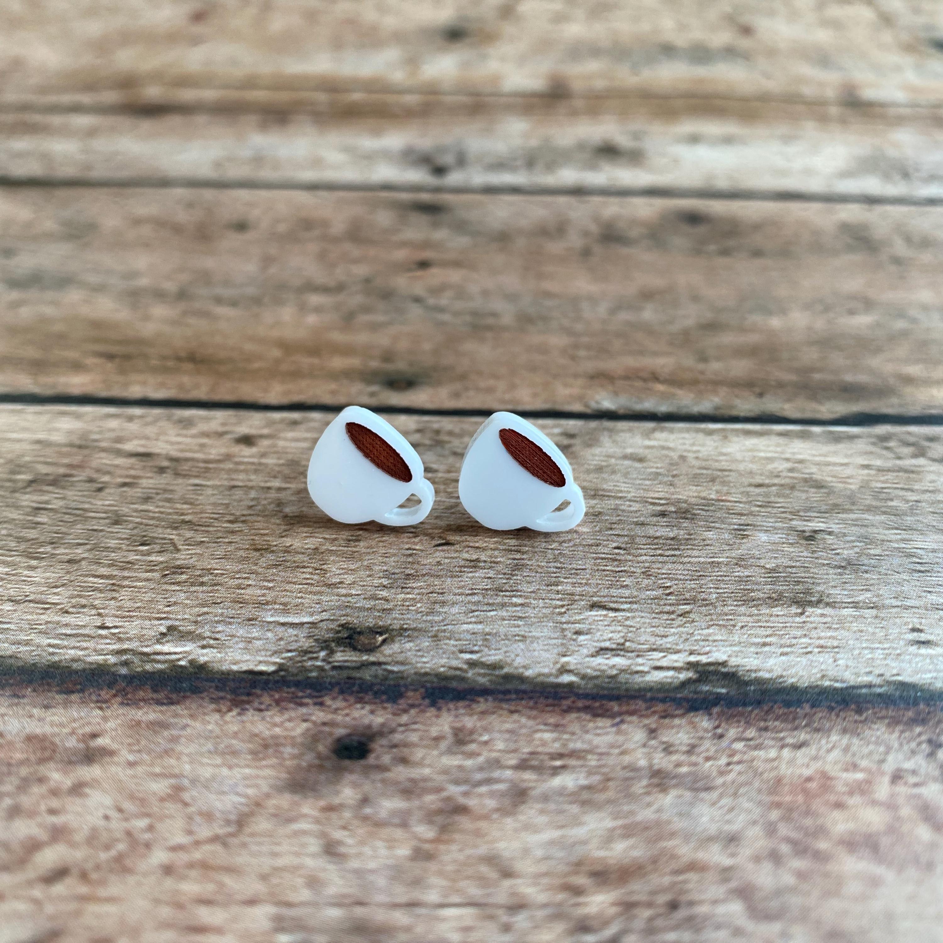 Coffee Cup Stud Earrings
