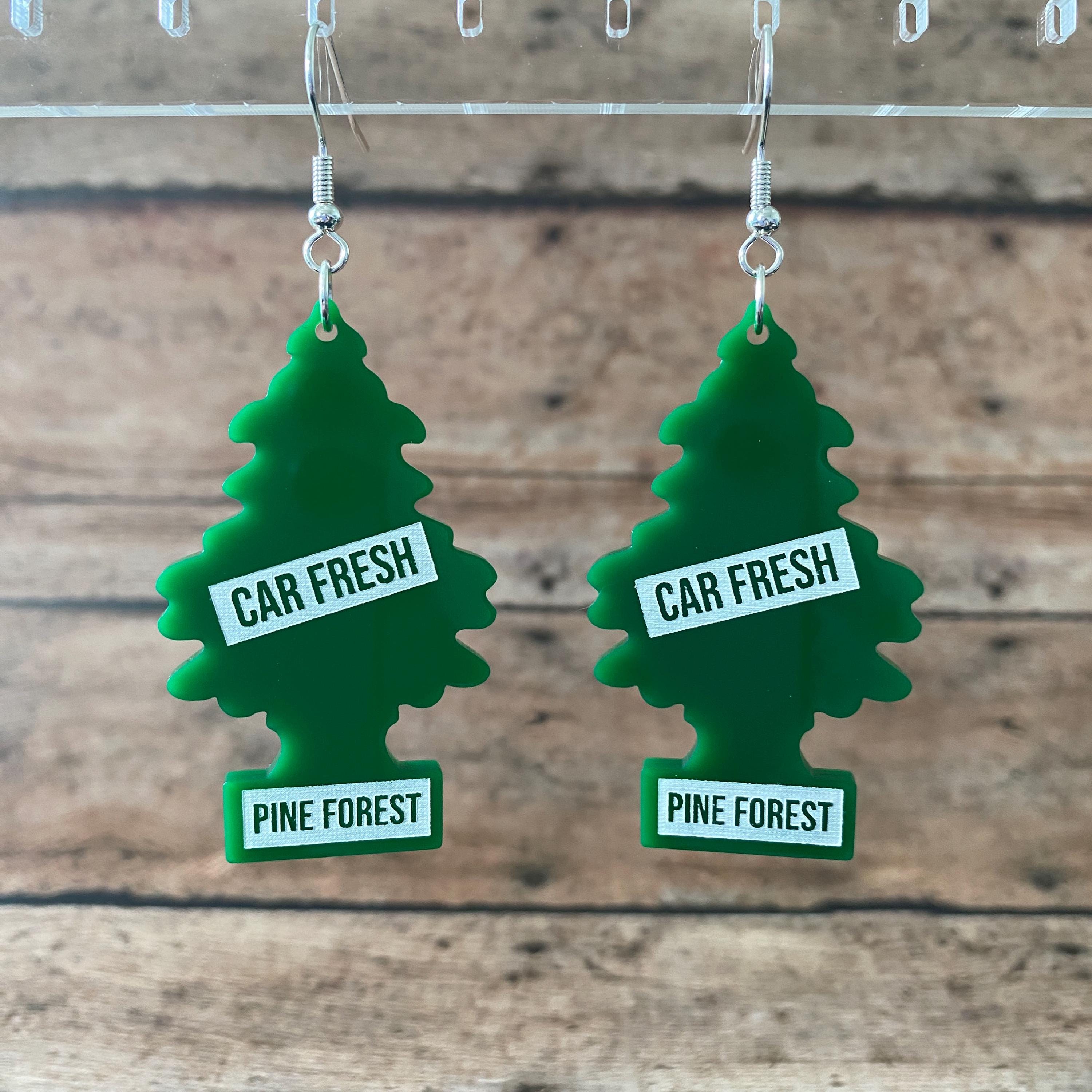 Tree Car Freshener Dangle Earrings - Green