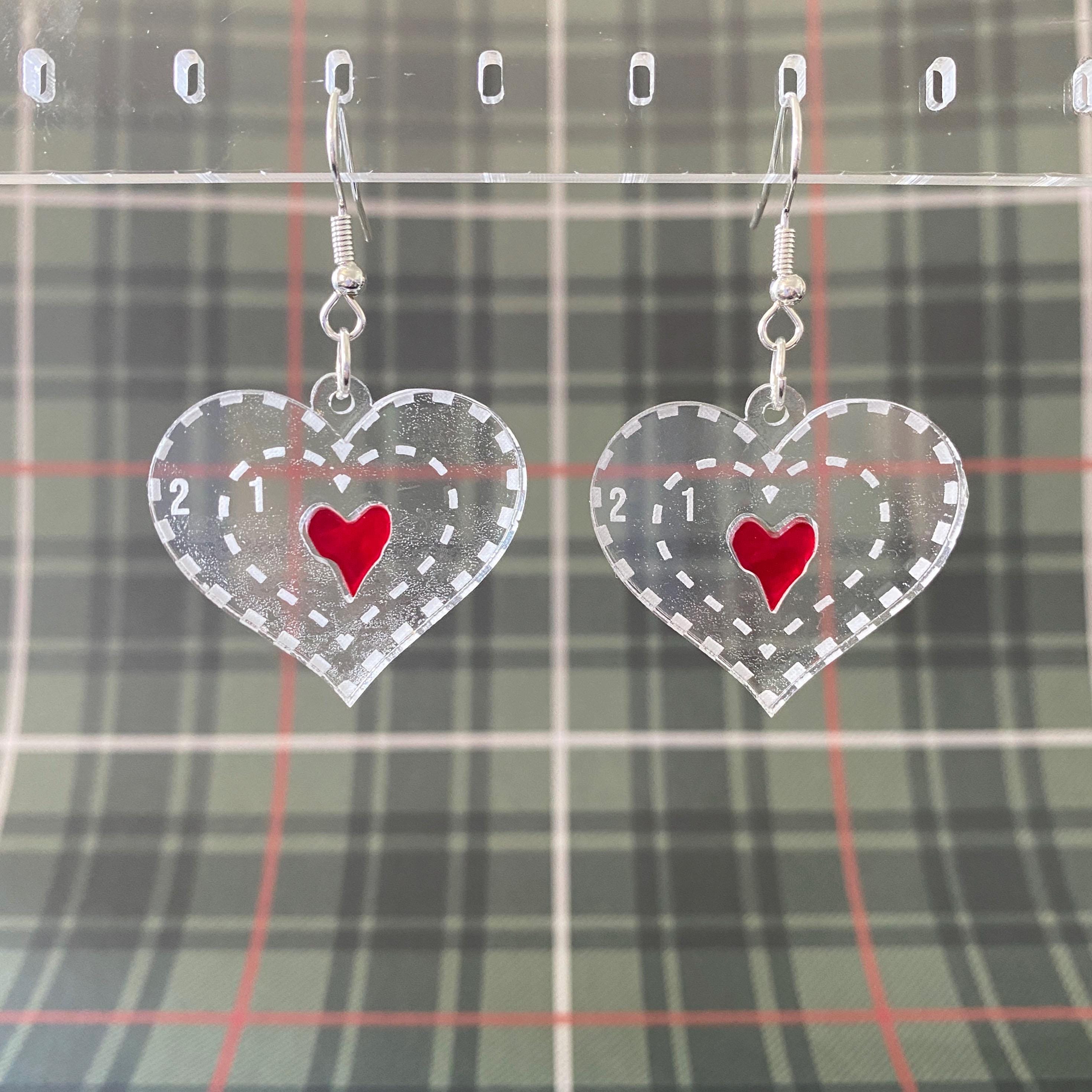 Grinch Heart Dangle Earrings