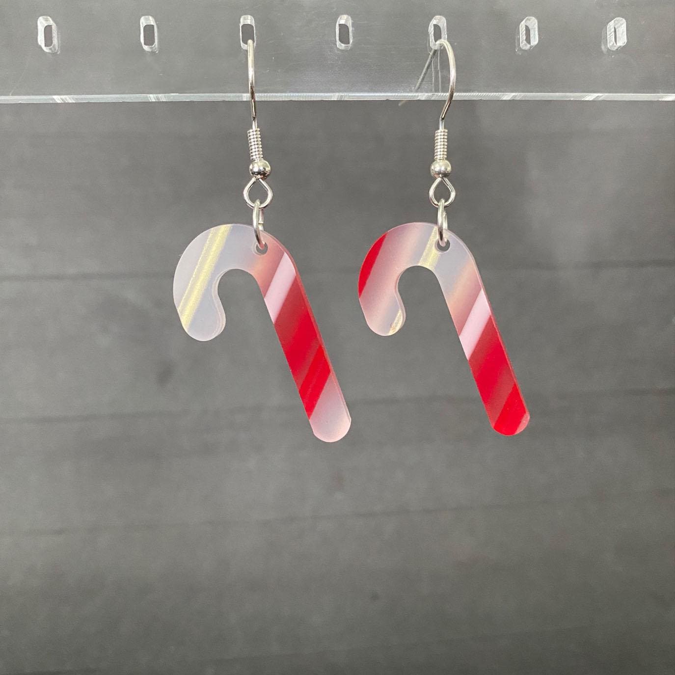 Candy Cane Dangle Earrings