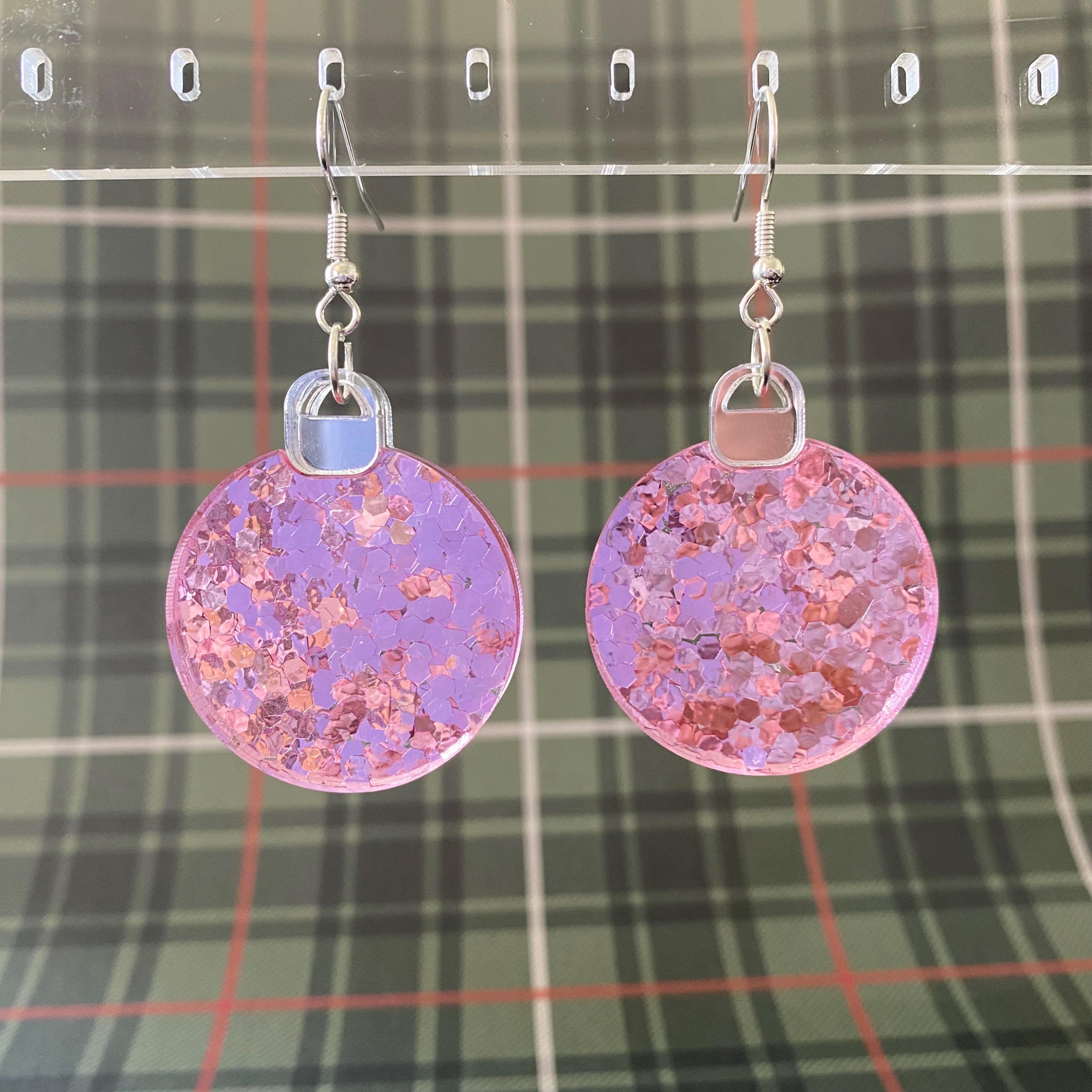 Christmas Ornament Earrings - Red