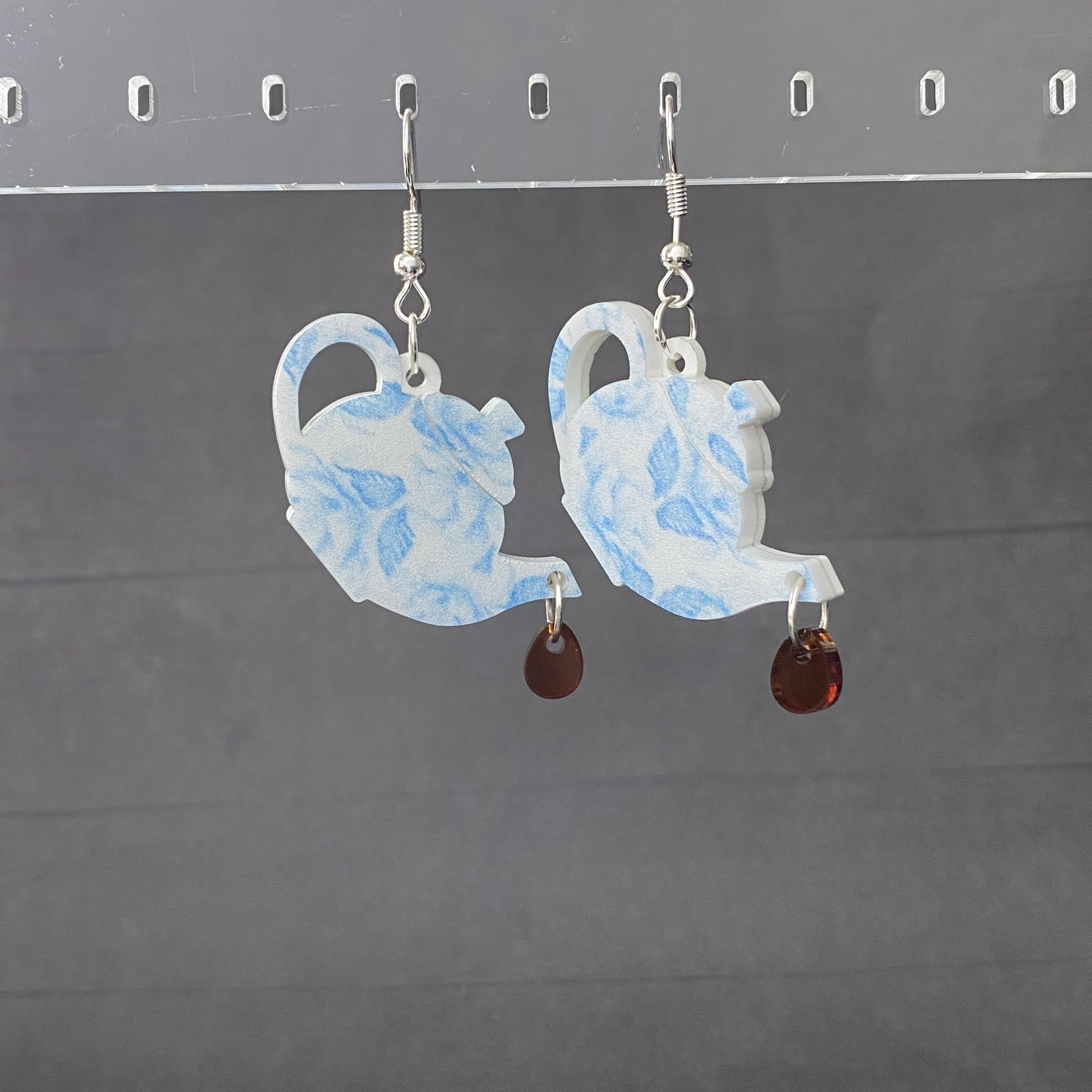 Tea Pot Dangle Earrings