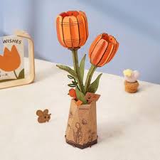 Rowood DIY Wooden Flower Kit -  Orange Tulip