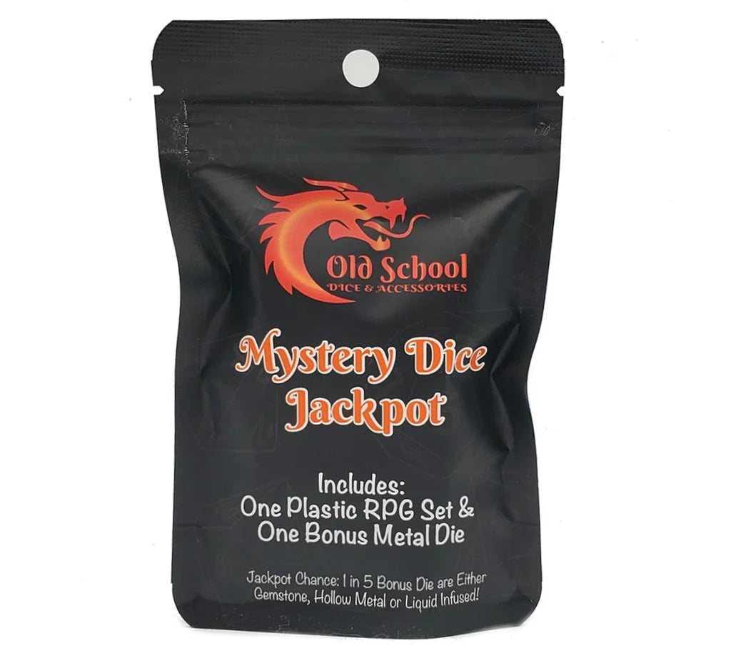 Mystery Dice Jackpot 7-Piece Acrylic or Resin Set w/ Bonus Metal Die
