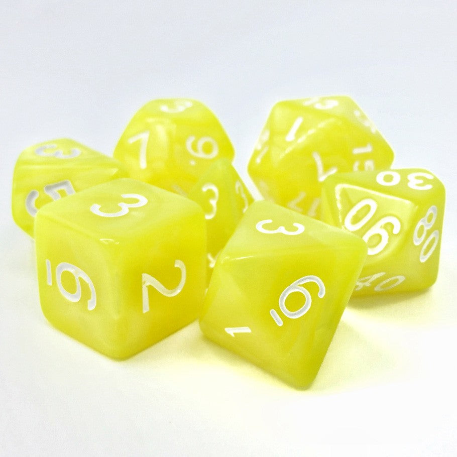 TMG: RPG 7 Dice Set - GOLDEN CHARM (YELLOW PEARL OPAQUE)