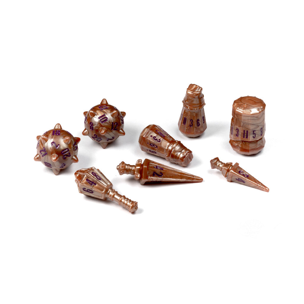 POLYHERO WARRIOR 8 DICE SET IMPERIAL BRONZE