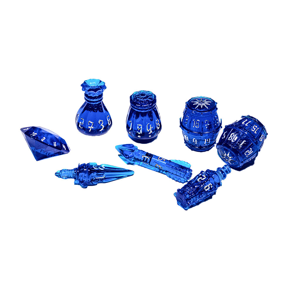 POLYHERO ROGUE 8 DICE SET SAPPHIRE SCOUNDREL