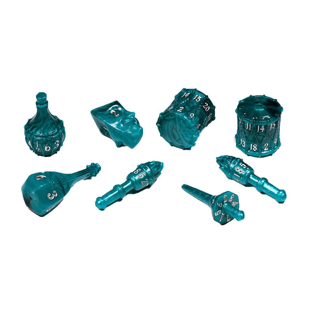 POLYHERO BARD 8 DICE SET TELLTALE TEAL