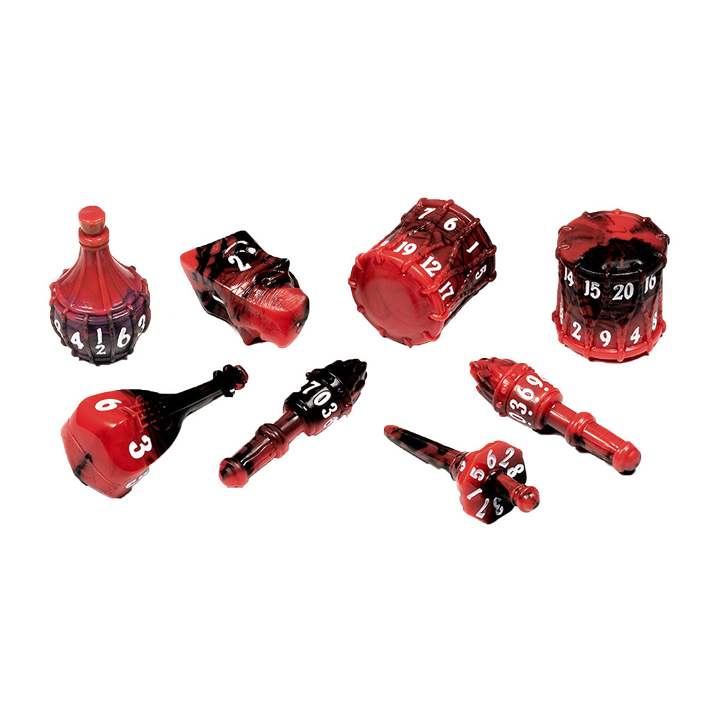 POLYHERO BARD 8 DICE SET HARLEQUIN