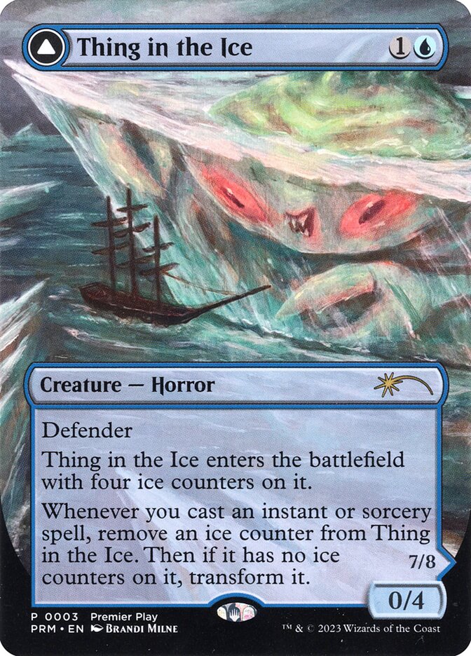 mtg ice cards Thing in the Ice / Awoken Horror - Blue - 0003