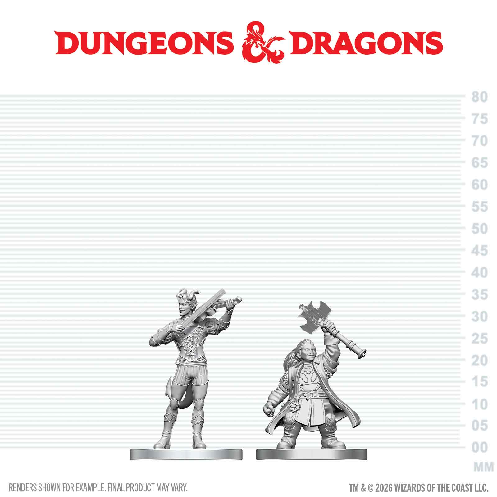 Nolzur's Marvelous Miniatures: Tiefling Bard and Dwarf Cleric