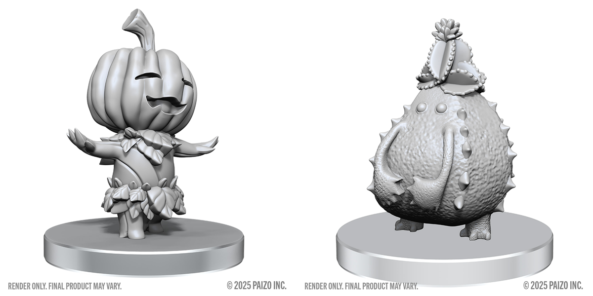 Pathfinder Battles Deep Cuts Unpainted Miniatures: W28 Gourd Leshy and Cactus Leshy