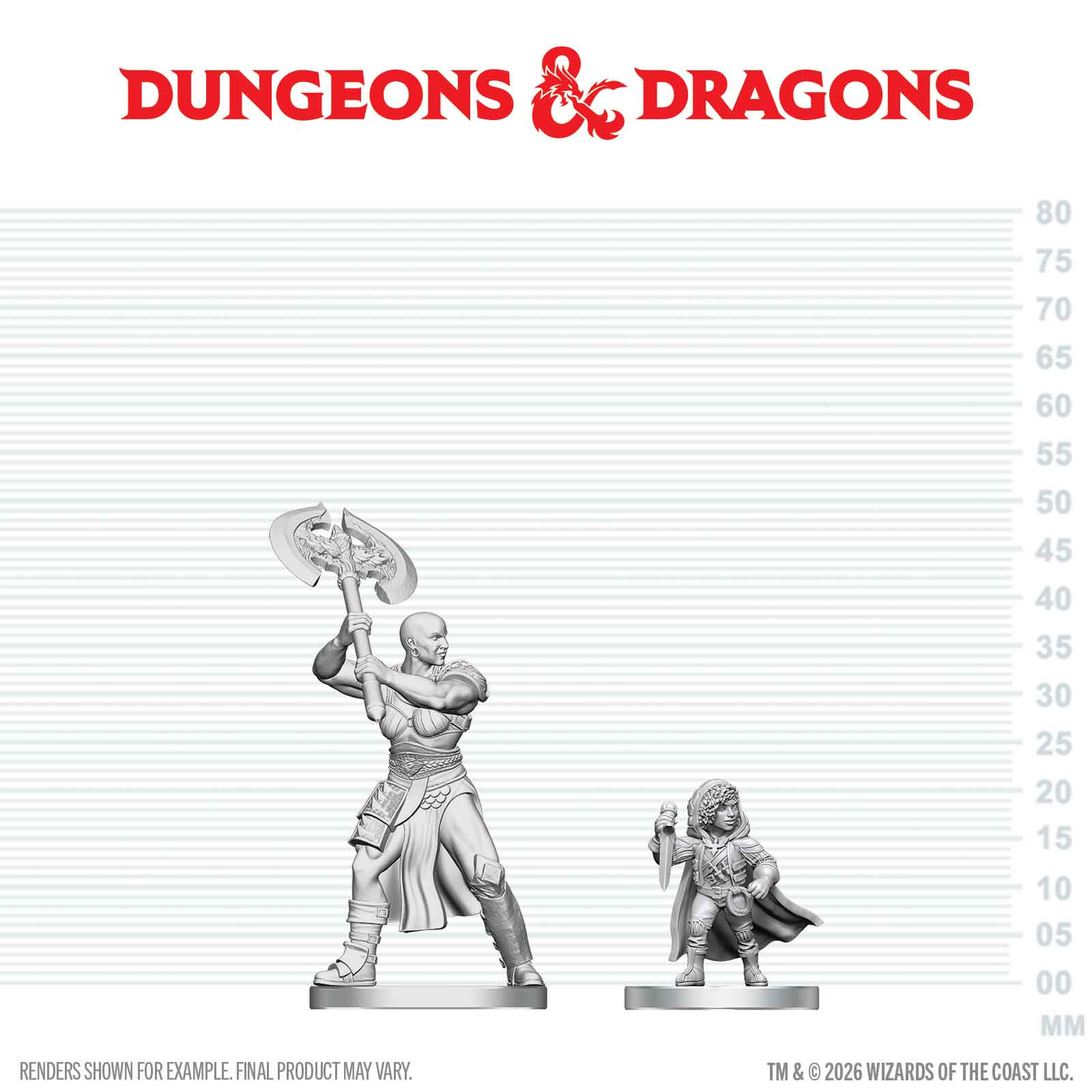 Nolzur's Marvelous Miniatures: Goliath Barbarian & halfling Rogue
