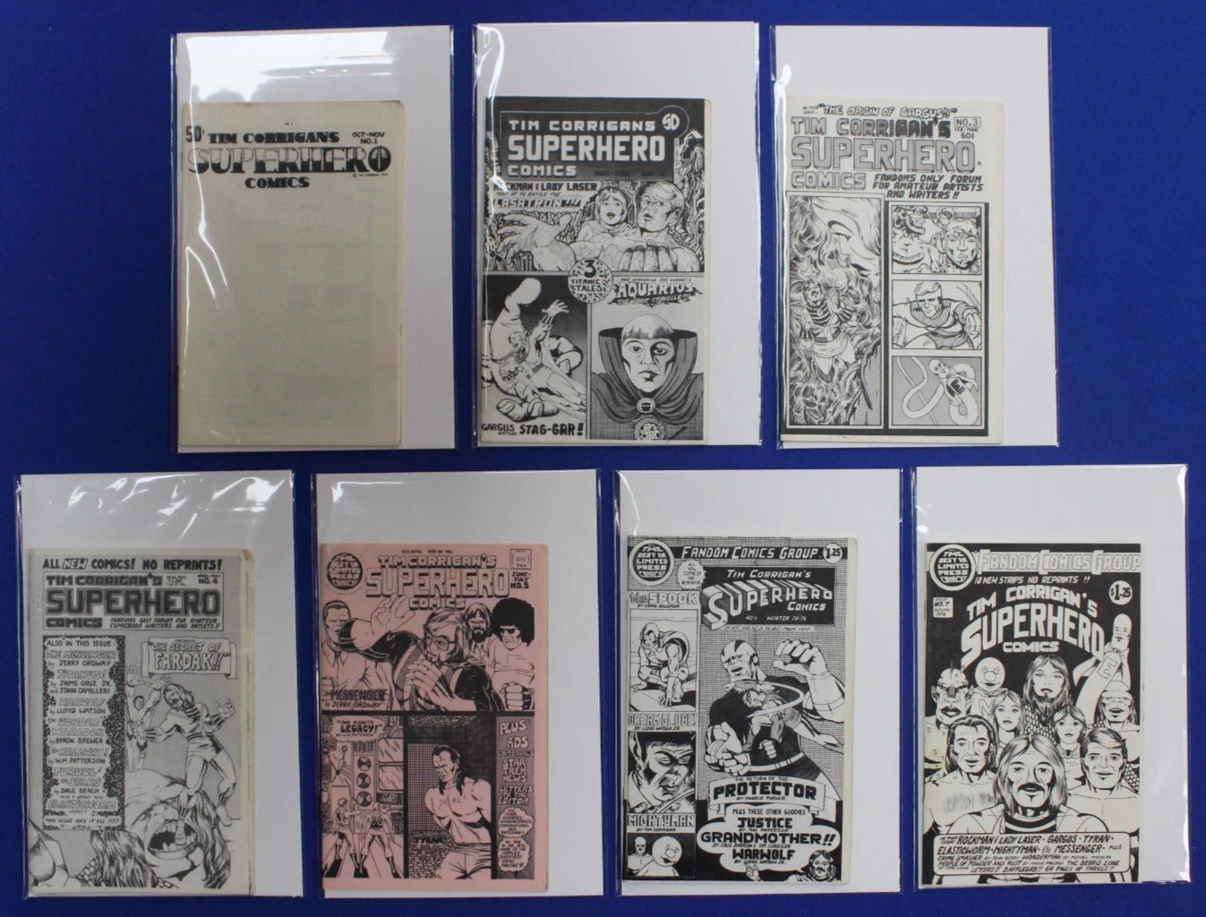 Tim Corrigan's Superhero Comics #1-7 Complete Set FN