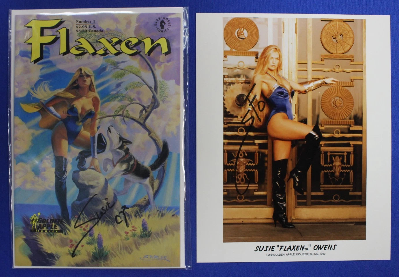 Flaxen #1 & Photo SIGNED by Suzie Owens w/ COA VF/NM