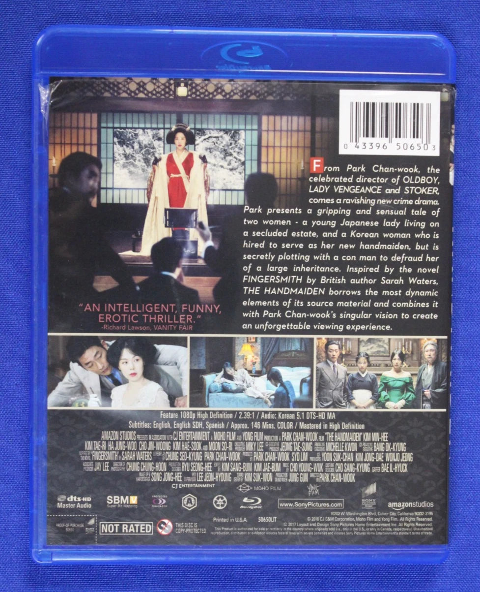 Park Chan-Wook's The Handmaiden Korean Thriller Blu Ray Region A Disc