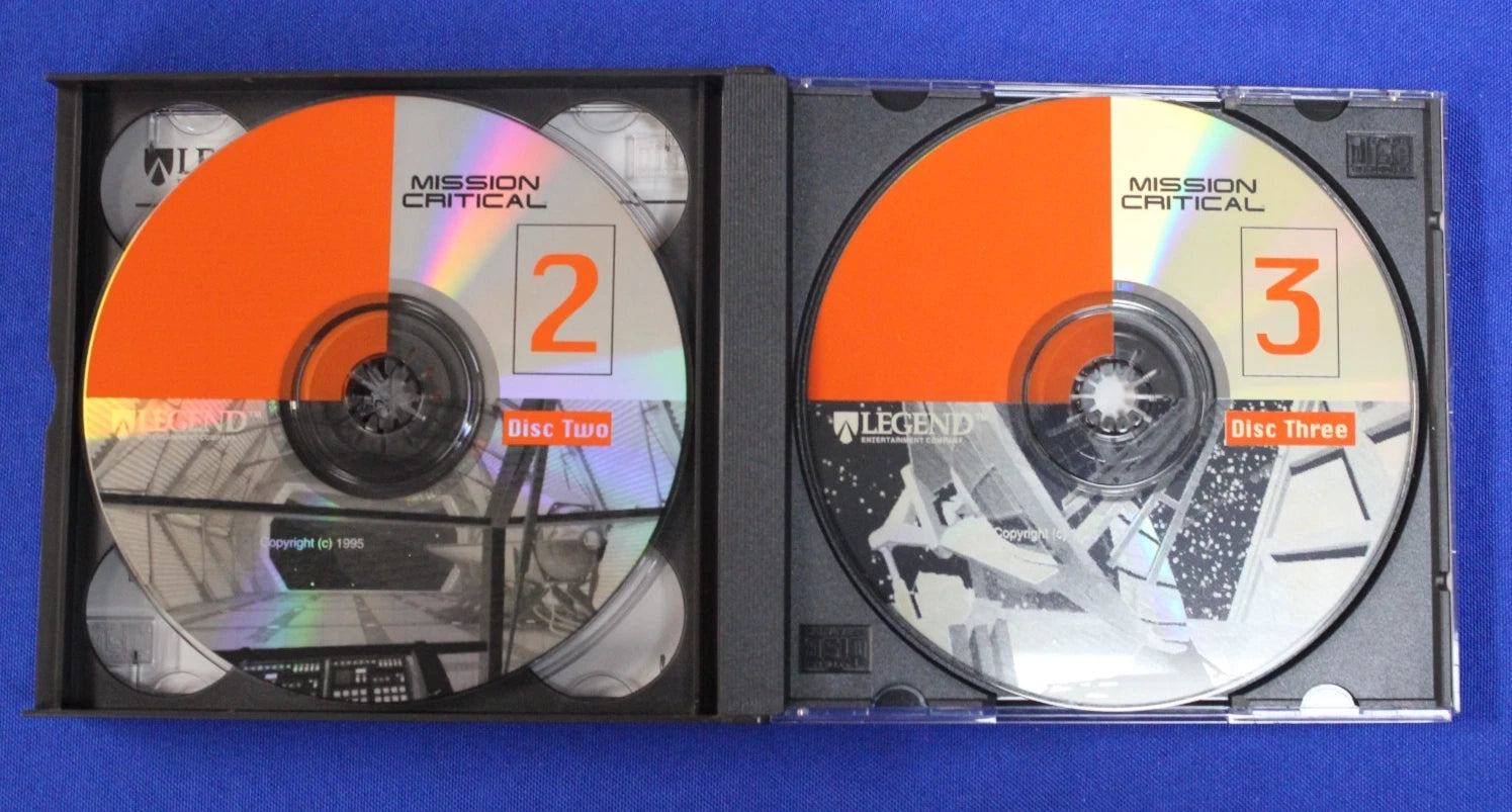 Legend Entertainment 1995 Mission Critical Complete 3 Disc + Floppy Patch