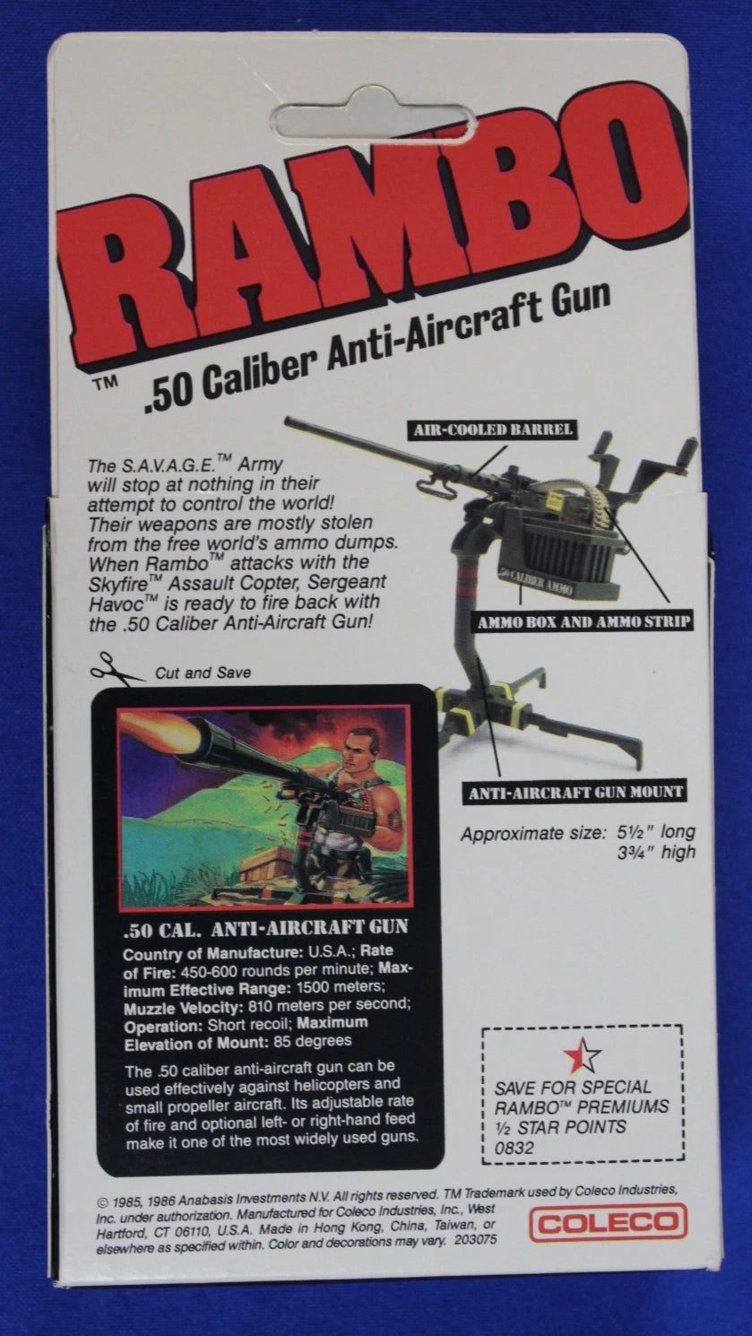 Coleco 1986 Vintage Rambo Toy Weapons Lot Complete in Box