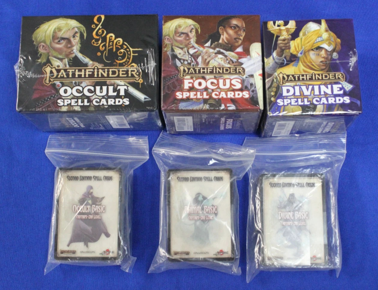 Pathfinder 2E Spell Cards & Basic Cantrips Lot of 6 Occult Focus Divine Primal