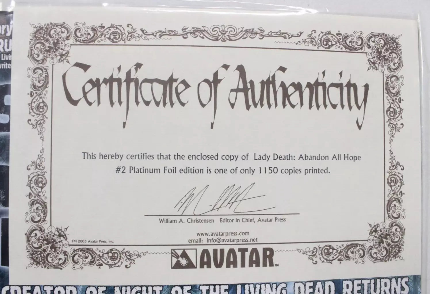 Lady Death: Abandon All Hope #½ & #1-4 w/ Foil Covers and COAs