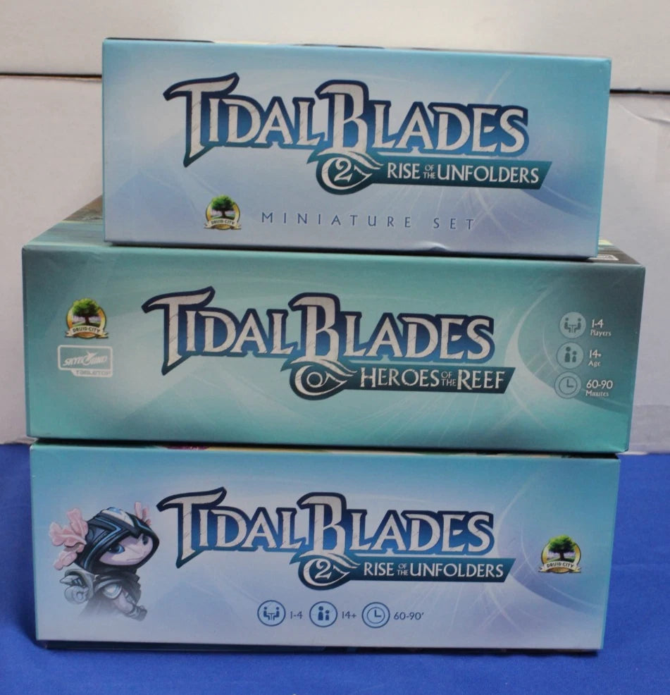 Druid City Games 2023 Tidal Blades Part 1 & II + Miniatures Board Game Lot