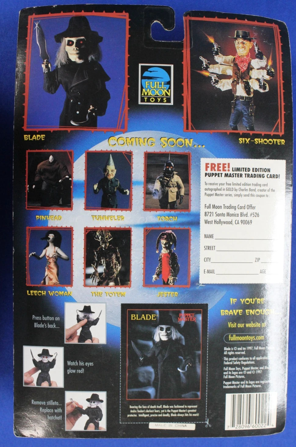 Full Moon Toys 1997 Puppet Master Blade Figure Sealed in Box