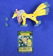 Bandai 2001 Digimon Digi-Warrior Action Figure Lot of 4 Loose + Kyubimon Trading Card