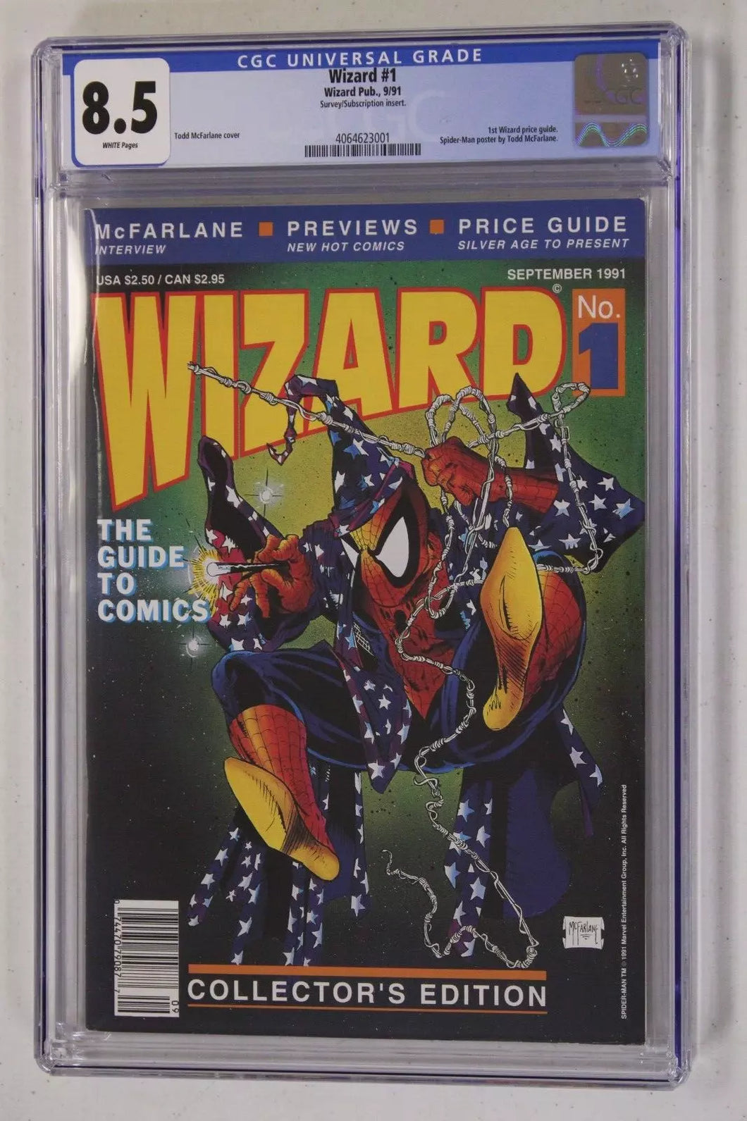 Wizard Magazine #1 NEWSSTAND EDITION CGC 8.5 VF+