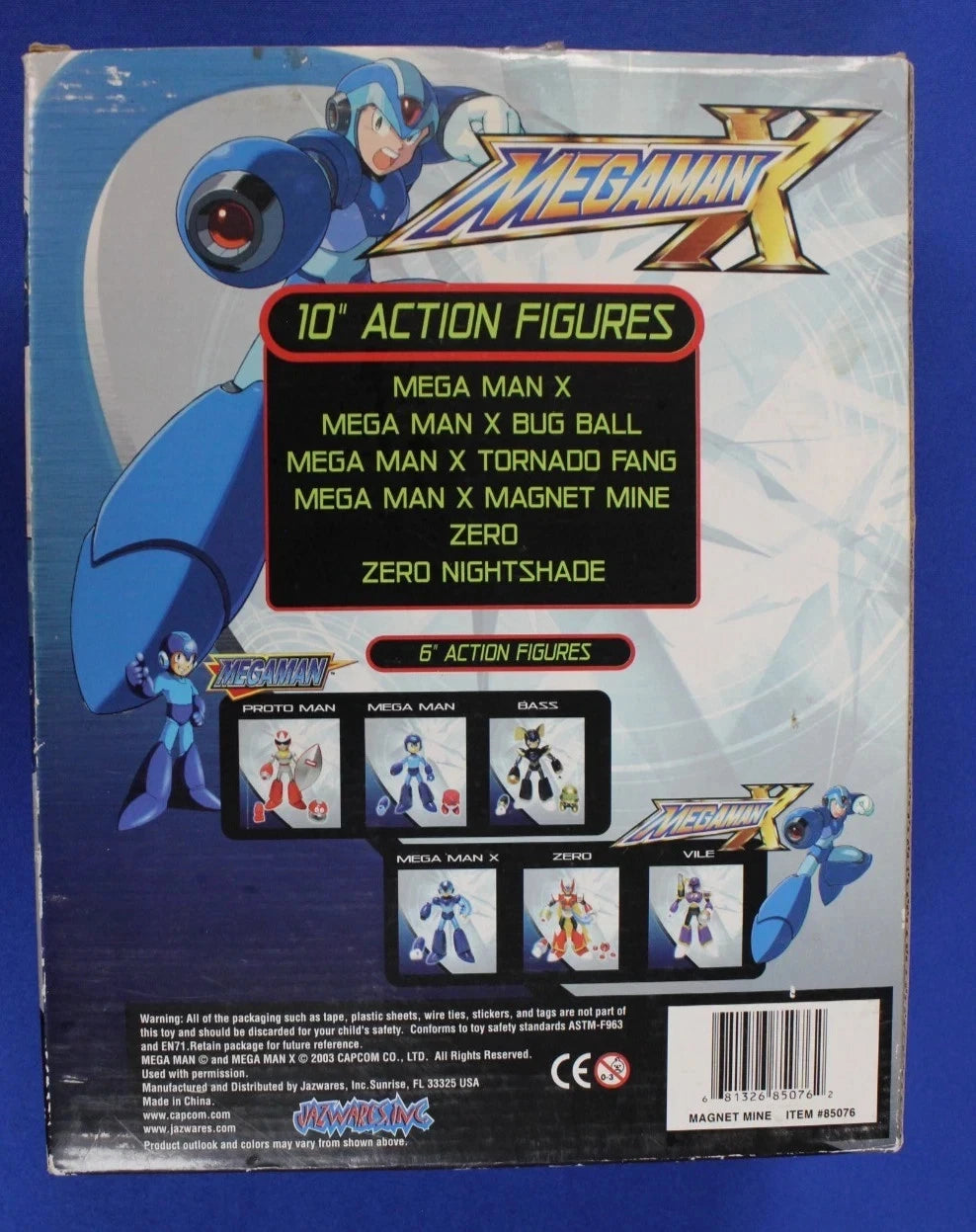 Mega Man X & Magnet Mine 10" Action Figure Lot of 2