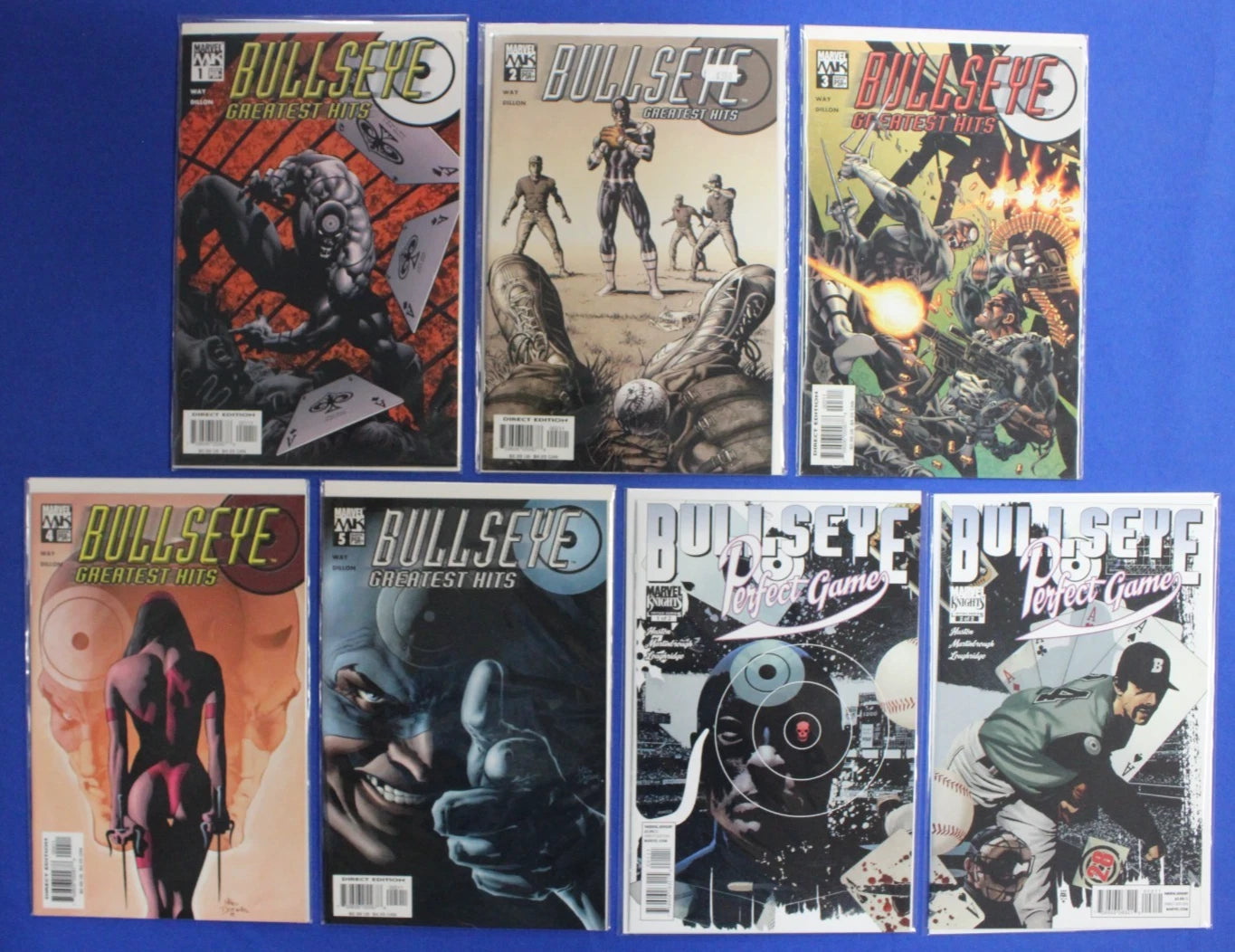 Bullseye Greatest Hits #1-5 & Perfect Game #1-2 Complete Sets VF/NM