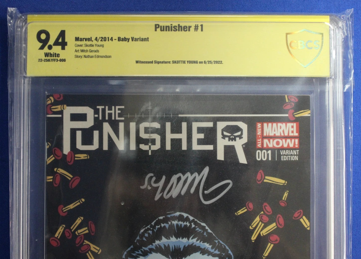The Punisher #1 Variant SIGNED by Skottie Young CBCS 9.4 NM