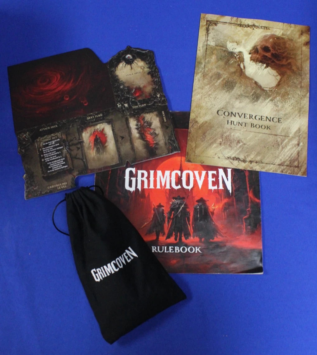 Awaken Realms Grimcoven Near Complete Base Game + Expansions + Upgraded Dice Set