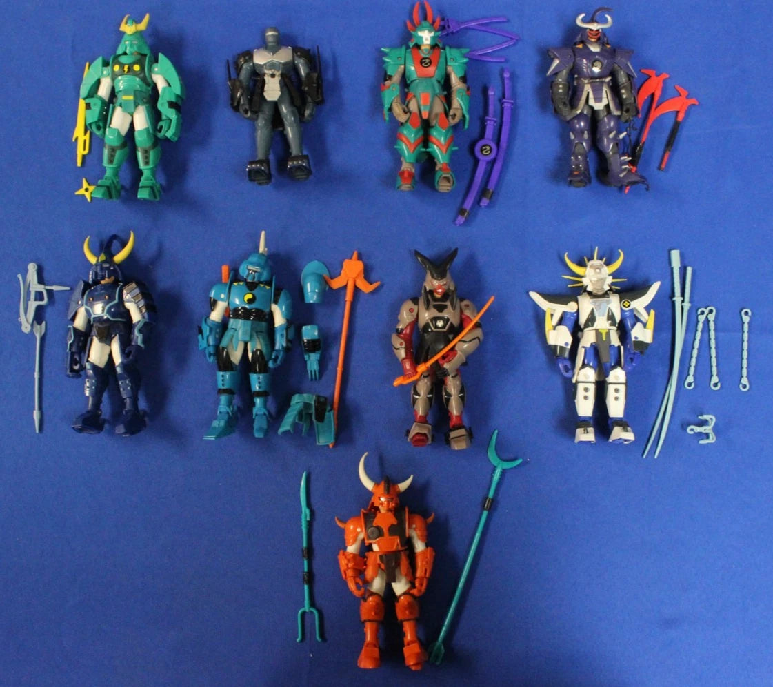 Playmates 1990s Ronin Warriors Lot of 9 Action Figures with Armor & Weapons