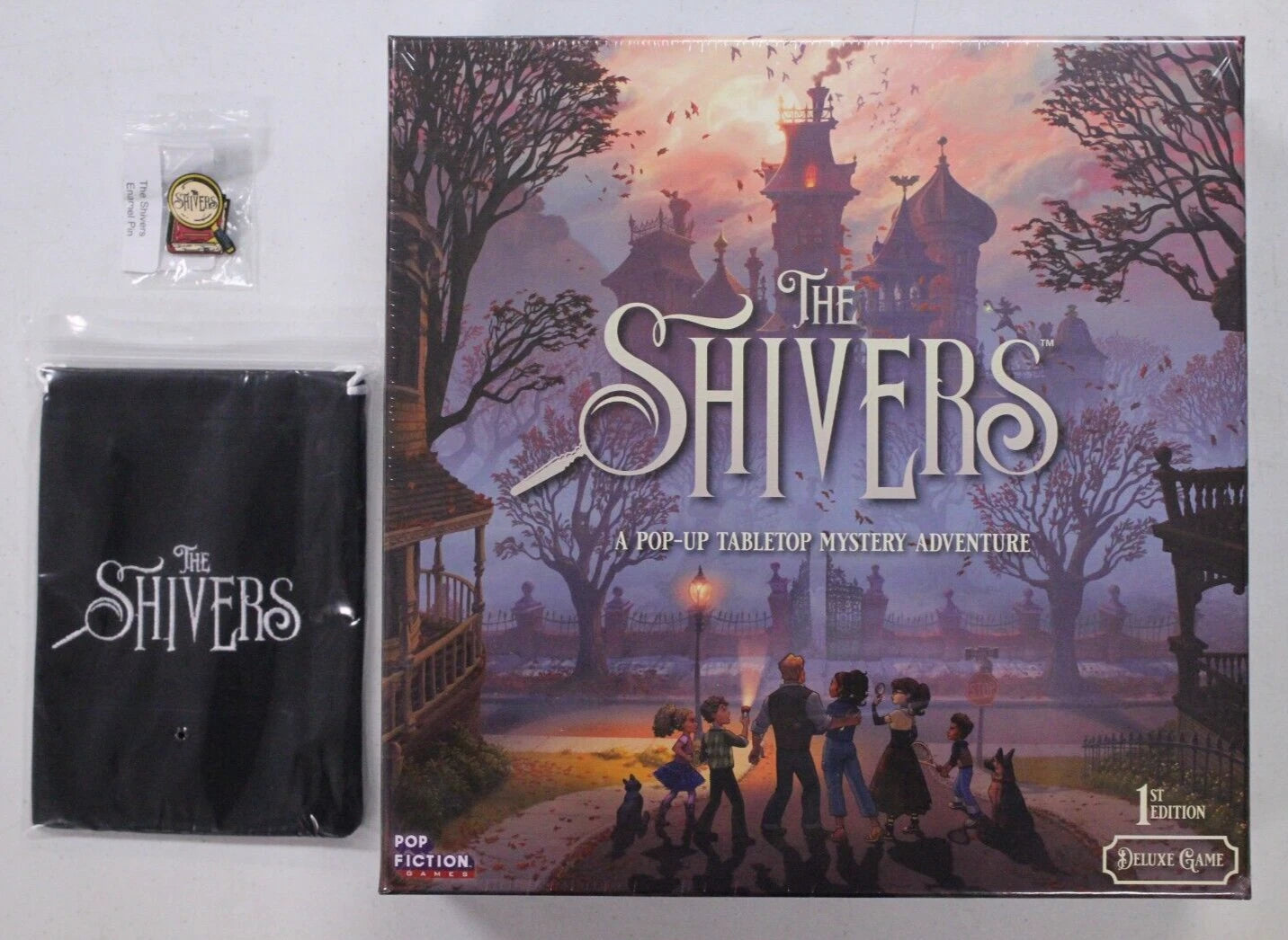 The Shivers Deluxe Kickstarter Exclusive Edition Board Game + Pin & Bag Extras