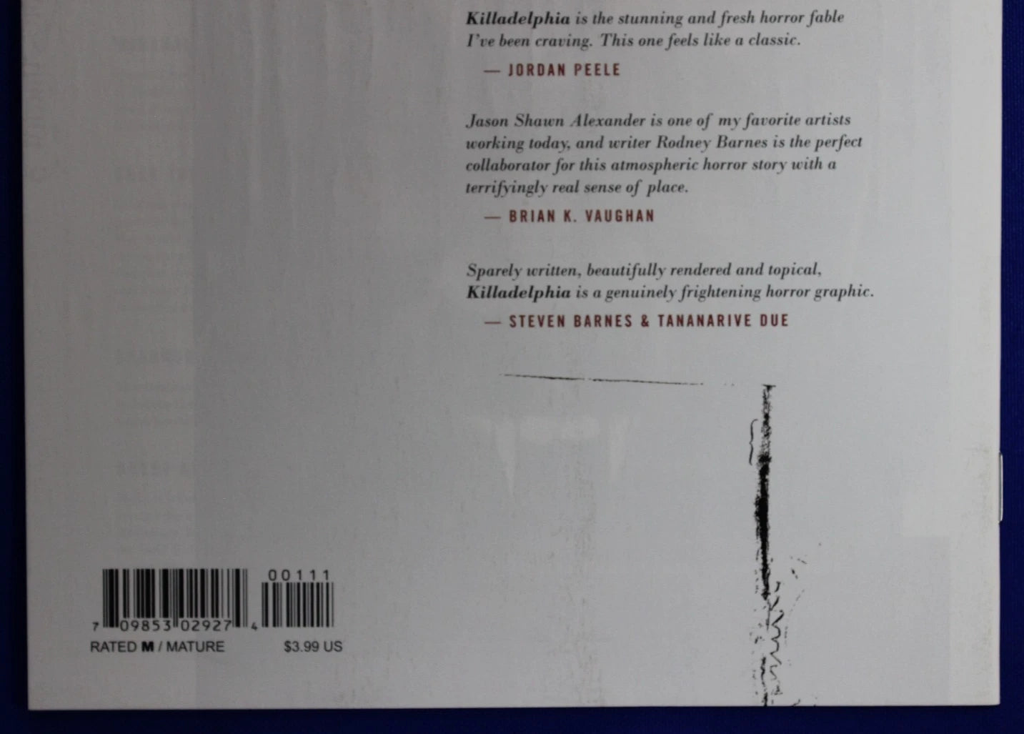 Killadelphia #1 SIGNED by Jason Shawn Alexander NM-
