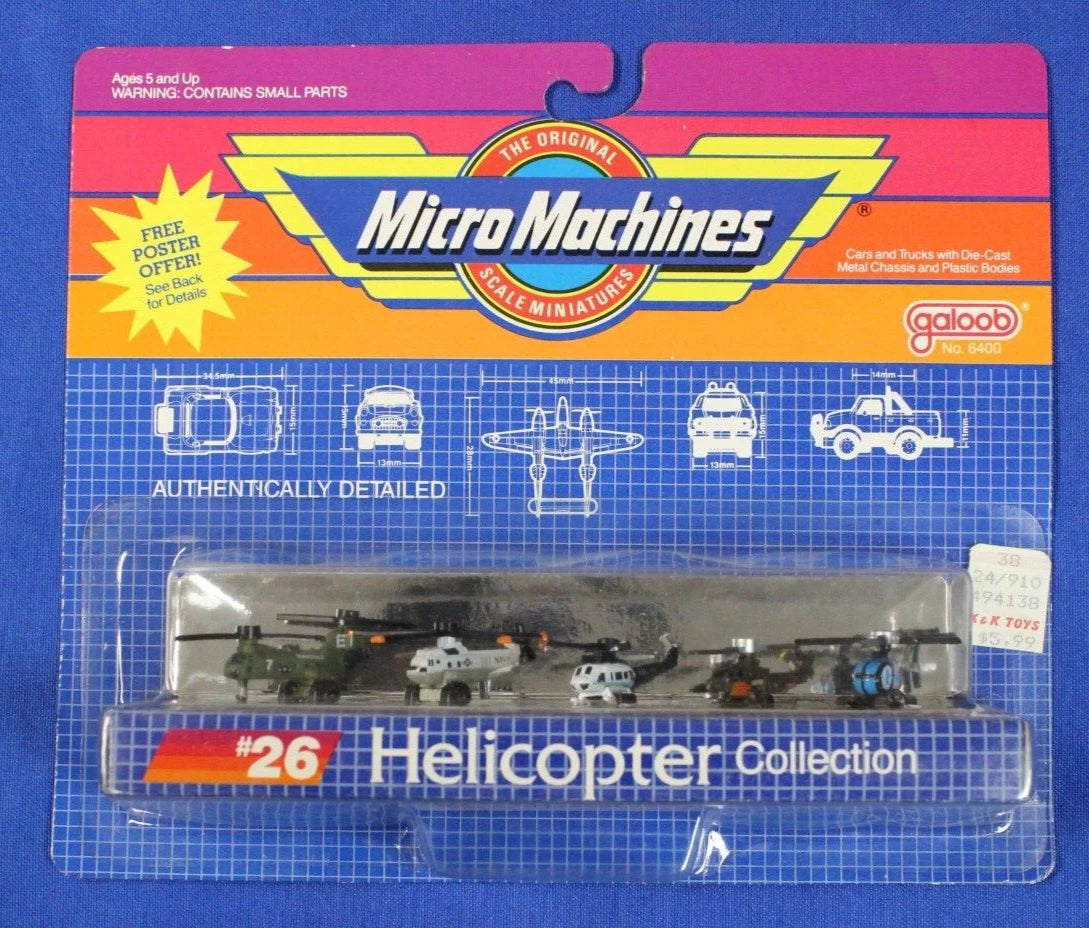 1980s Galoob Lot of 6 Sealed Micro Machines Vehicle Planes Collection No. 6400