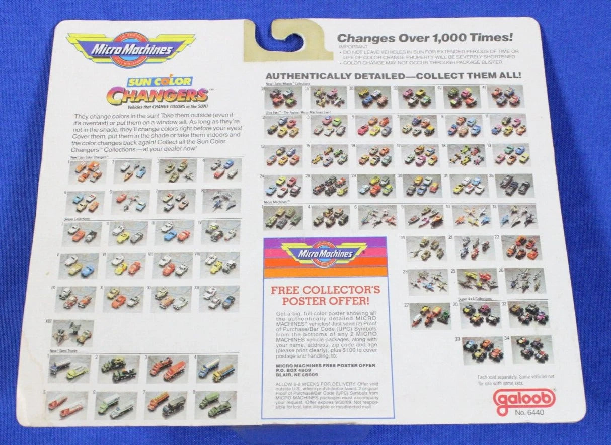 1980s Galoob Lot of 6 Sealed Micro Machines Vehicle Planes Collection No. 6400